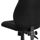 Mid-Back Black Fabric Multifunction Swivel Ergonomic Task Office Chair