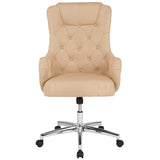 Chambord Home and Office Upholstered High Back Chair in Beige Fabric 