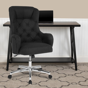 Chambord Home and Office Upholstered High Back Chair in Black Fabric by Office Chairs PLUS