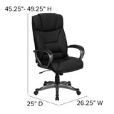 High Back Black LeatherSoft Executive Swivel Office Chair with Arms