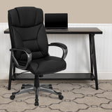 High Back Black LeatherSoft Executive Swivel Office Chair with Arms by Office Chairs PLUS