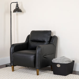 Newton Hill Upholstered Bustle Back Arm Chair in Black LeatherSoft by Office Chairs PLUS