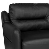 Newton Hill Upholstered Bustle Back Sofa in Black LeatherSoft