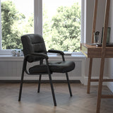 Executive Office Guest Chairs | Side Reception Chair with Black Metal Frame