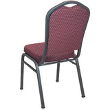 Advantage Premium Burgundy-patterned Crown Back Banquet Chair - Silver Vein