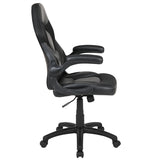 X10 Gaming Chair Racing Office Ergonomic Computer PC Adjustable Swivel Chair with Flip-up Arms, Black LeatherSoft 
