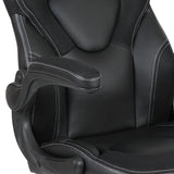 X10 Gaming Chair Racing Office Ergonomic Computer PC Adjustable Swivel Chair with Flip-up Arms, Black LeatherSoft 