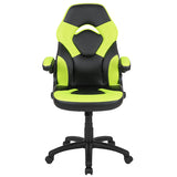 X10 Gaming Chair Racing Office Ergonomic Computer PC Adjustable Swivel Chair with Flip-up Arms, Neon Green/Black LeatherSoft