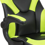 X10 Gaming Chair Racing Office Ergonomic Computer PC Adjustable Swivel Chair with Flip-up Arms, Neon Green/Black LeatherSoft