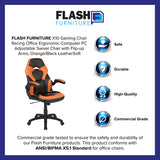 X10 Gaming Chair Racing Office Ergonomic Computer PC Adjustable Swivel Chair with Flip-up Arms, Orange/Black LeatherSoft