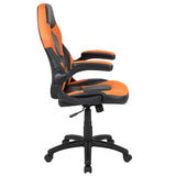 X10 Gaming Chair Racing Office Ergonomic Computer PC Adjustable Swivel Chair with Flip-up Arms, Orange/Black LeatherSoft