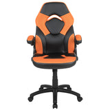 X10 Gaming Chair Racing Office Ergonomic Computer PC Adjustable Swivel Chair with Flip-up Arms, Orange/Black LeatherSoft