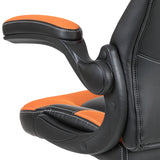 X10 Gaming Chair Racing Office Ergonomic Computer PC Adjustable Swivel Chair with Flip-up Arms, Orange/Black LeatherSoft