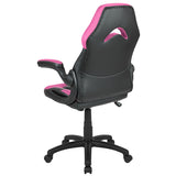 X10 Gaming Chair Racing Office Ergonomic Computer PC Adjustable Swivel Chair with Flip-up Arms, Pink/Black LeatherSoft