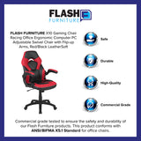 X10 Gaming Chair Racing Office Ergonomic Computer PC Adjustable Swivel Chair with Flip-up Arms, Red/Black LeatherSoft