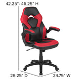 X10 Gaming Chair Racing Office Ergonomic Computer PC Adjustable Swivel Chair with Flip-up Arms, Red/Black LeatherSoft