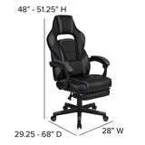 X40 Gaming Chair Racing Ergonomic Computer Chair with Fully Reclining Back/Arms, Slide-Out Footrest, Massaging Lumbar - Black/Gray