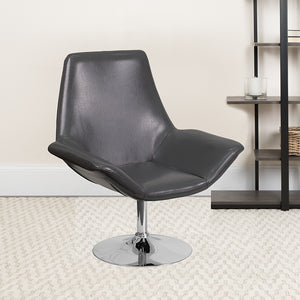 HERCULES Sabrina Series Gray LeatherSoft Side Reception Chair by Office Chairs PLUS