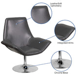 HERCULES Sabrina Series Gray LeatherSoft Side Reception Chair