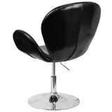 HERCULES Trestron Series Black LeatherSoft Side Reception Chair with Adjustable Height Seat