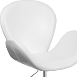 HERCULES Trestron Series White LeatherSoft Side Reception Chair with Adjustable Height Seat