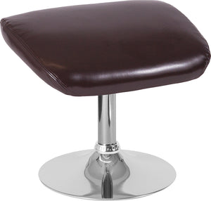 Egg Series Brown LeatherSoft Ottoman by Office Chairs PLUS