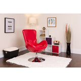 Egg Series Red LeatherSoft Side Reception Chair by Office Chairs PLUS