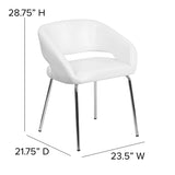 Fusion Series Contemporary White LeatherSoft Side Reception Chair