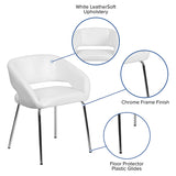 Fusion Series Contemporary White LeatherSoft Side Reception Chair