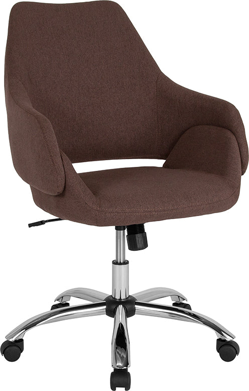 Madrid Home and Office Upholstered Mid-Back Chair in Brown Fabric by Office Chairs PLUS