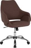 Madrid Home and Office Upholstered Mid-Back Chair in Brown Fabric by Office Chairs PLUS