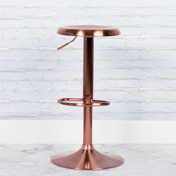 Madrid Series Adjustable Height Retro Barstool in Rose Gold Finish by Office Chairs PLUS