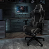 X20 Gaming Chair Racing Office Ergonomic Computer PC Adjustable Swivel Chair with Reclining Back in Gray LeatherSoft by Office Chairs PLUS