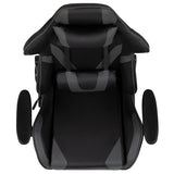 X20 Gaming Chair Racing Office Ergonomic Computer PC Adjustable Swivel Chair with Reclining Back in Gray LeatherSoft