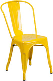 Commercial Grade Yellow Metal Indoor-Outdoor Stackable Chair