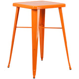 Commercial Grade 23.75" Square Orange Metal Indoor-Outdoor Bar Height Table by Office Chairs PLUS
