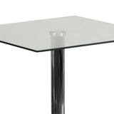 23.75'' Square Glass Table with 30''H Chrome Base