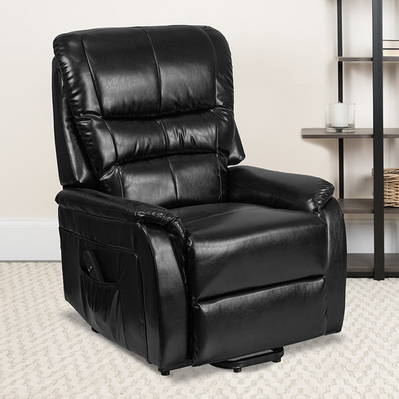 HERCULES Series Black LeatherSoft Remote Powered Lift Recliner by Office Chairs PLUS