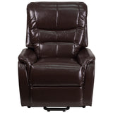 HERCULES Series Brown LeatherSoft Remote Powered Lift Recliner