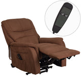 HERCULES Series Brown Microfiber Remote Powered Lift Recliner