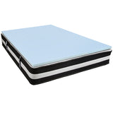 Capri Comfortable Sleep Queen 12 Inch CertiPUR-US Certified Foam Pocket Spring Mattress & 2 inch Gel Memory Foam Topper Bundle