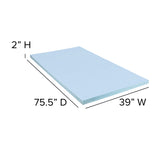 Capri Comfortable Sleep Twin 12 Inch CertiPUR-US Certified Foam Pocket Spring Mattress & 2 inch Gel Memory Foam Topper Bundle