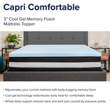 Capri Comfortable Sleep King 12 Inch CertiPUR-US Certified Foam Pocket Spring Mattress & 3 inch Gel Memory Foam Topper Bundle
