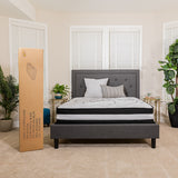Capri Comfortable Sleep 10 Inch CertiPUR-US Certified Hybrid Pocket Spring Mattress, Queen Mattress in a Box