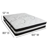 Capri Comfortable Sleep 12 Inch CertiPUR-US Certified Hybrid Pocket Spring Mattress, Queen Mattress in a Box