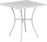 Commercial Grade Square Patio Table | Outdoor Steel Square Patio Table