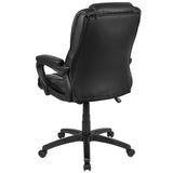 Flash Fundamentals Big & Tall 400 lb. Rated Black LeatherSoft Swivel Office Chair with Padded Arms, BIFMA Certified 