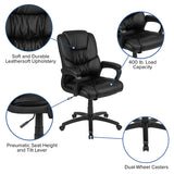 Flash Fundamentals Big & Tall 400 lb. Rated Black LeatherSoft Swivel Office Chair with Padded Arms, BIFMA Certified 