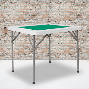 34.5" Square 4-Player Folding Card Game Table with Green Playing Surface and Cup Holders by Office Chairs PLUS