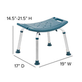 HERCULES Series Tool-Free and Quick Assembly, 300 Lb. Capacity, Adjustable Navy Bath & Shower Chair with Non-slip Feet